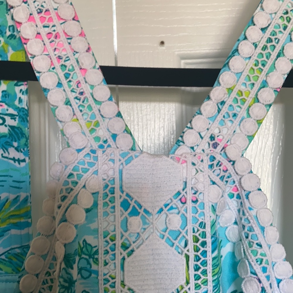 Lilly Pulitzer Ryder Romper gustavia green sz 16 - Picture 4 of 6